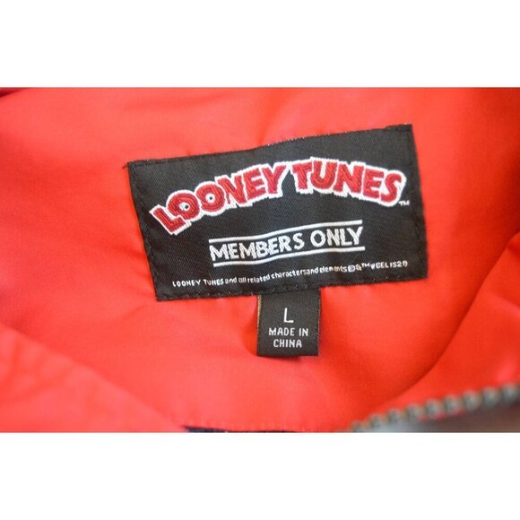Members Only Looney Tunes Windbreaker Jacket Size Men L  Bugs Bunny Taz - Picture 6 of 11